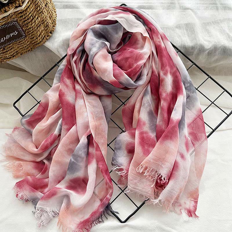 Écharpe fine et légère à imprimé tie-dye pour femme