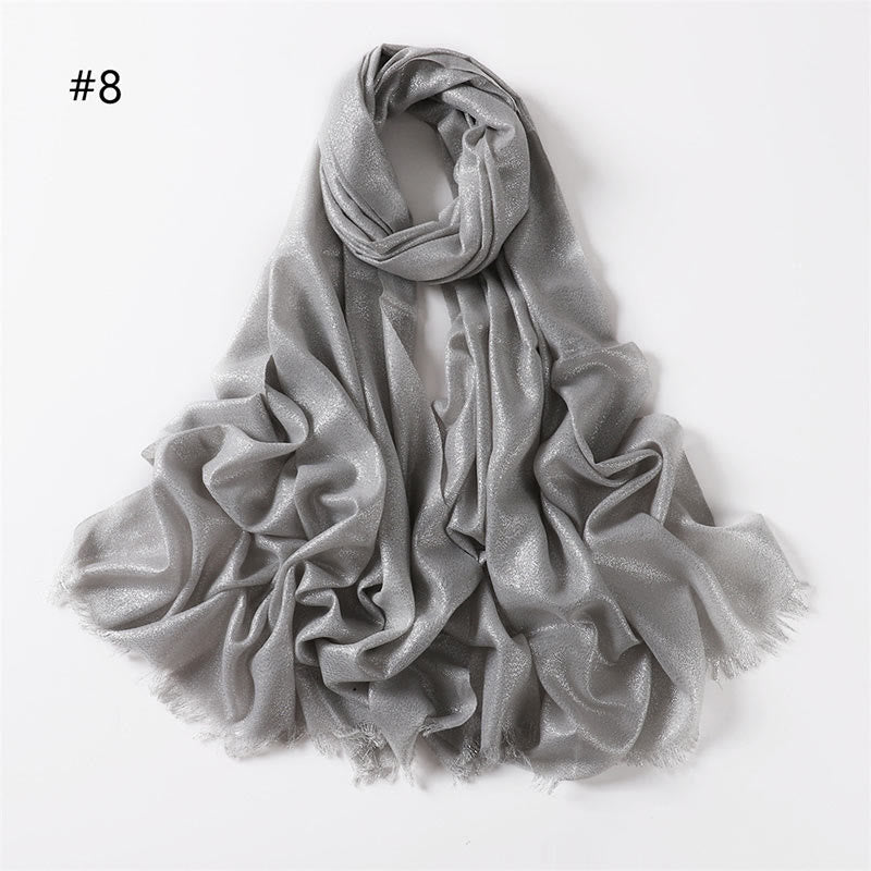 Écharpe fine et légère à paillettes dorées pour femme - Gris argenté - image 15