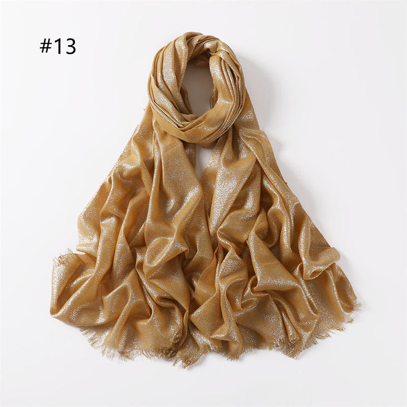 Écharpe fine et légère à paillettes dorées pour femme - Jaune - image 20