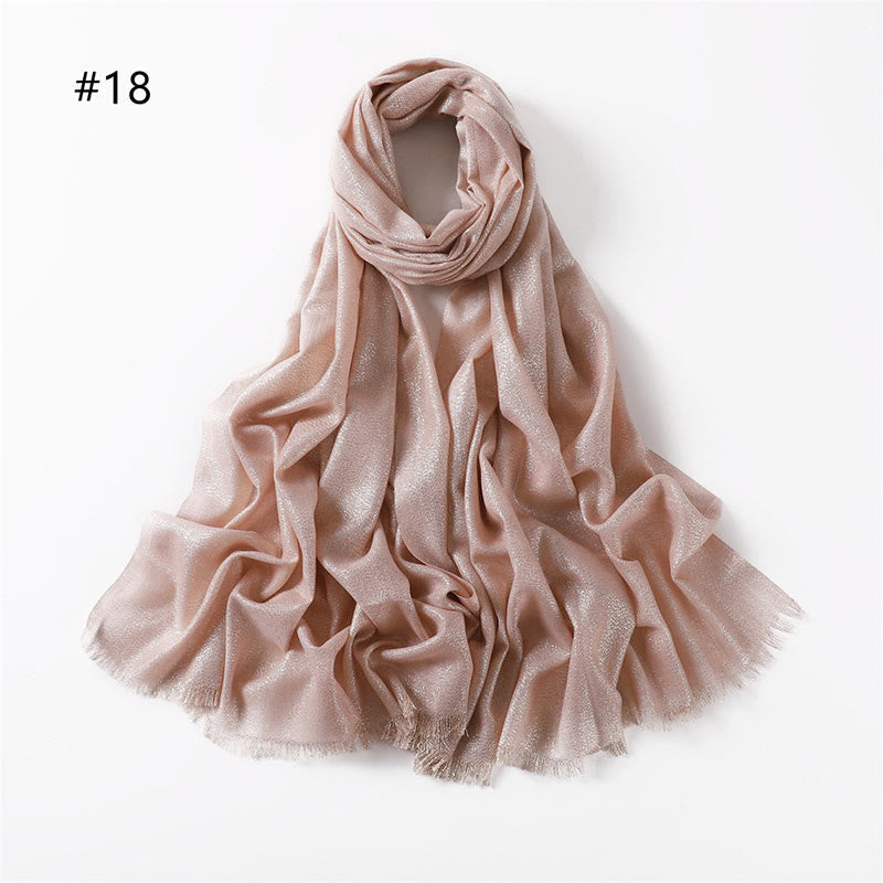 Écharpe fine et légère à paillettes dorées pour femme - Rose doux - image 25