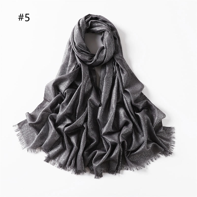 Écharpe fine et légère à paillettes dorées pour femme - Gris foncé - image 12