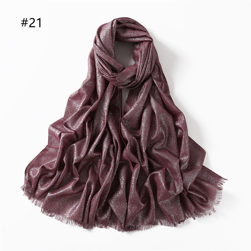 Écharpe fine et légère à paillettes dorées pour femme - Bourgogne - image 28