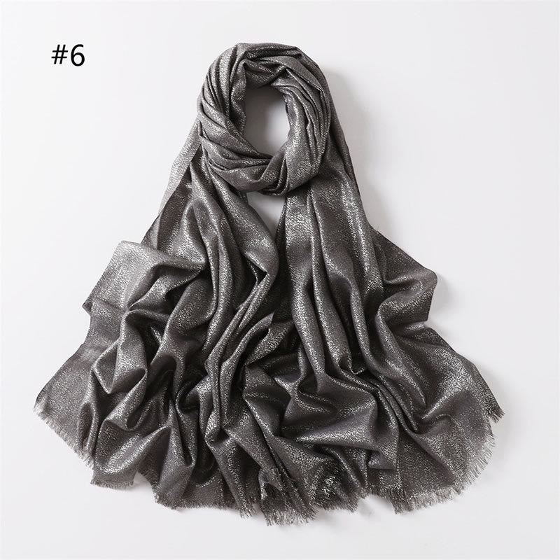 Écharpe fine et légère à paillettes dorées pour femme - Gris - image 13