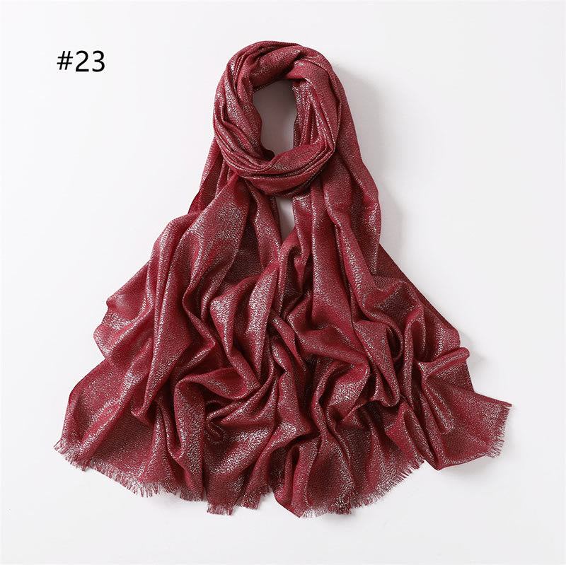 Écharpe fine et légère à paillettes dorées pour femme - Rouge foncé - image 30
