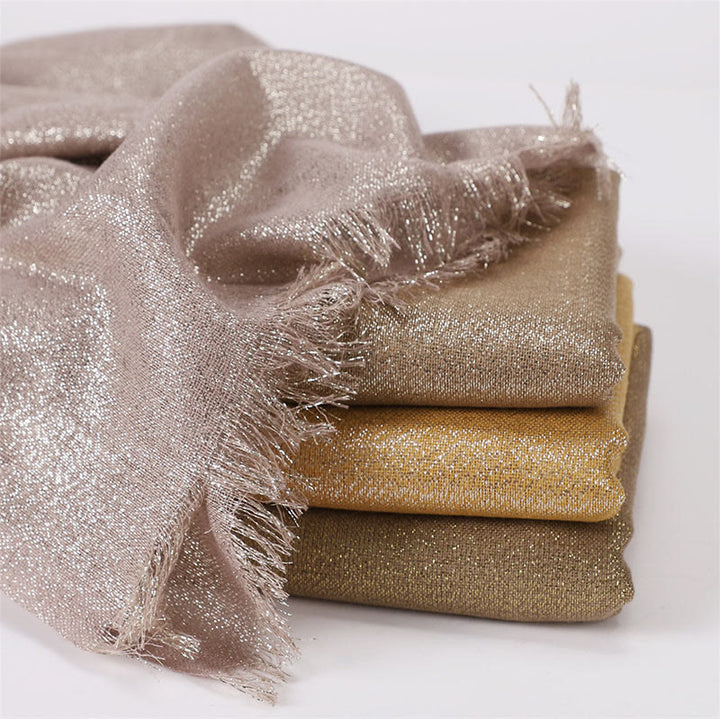 Écharpe fine et légère à paillettes dorées pour femme