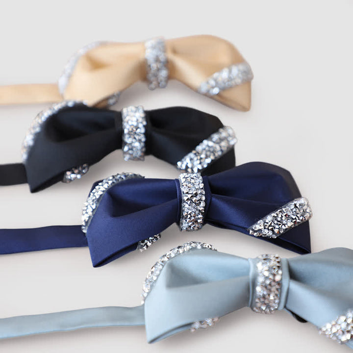Nœud papillon classique orné de strass pour homme