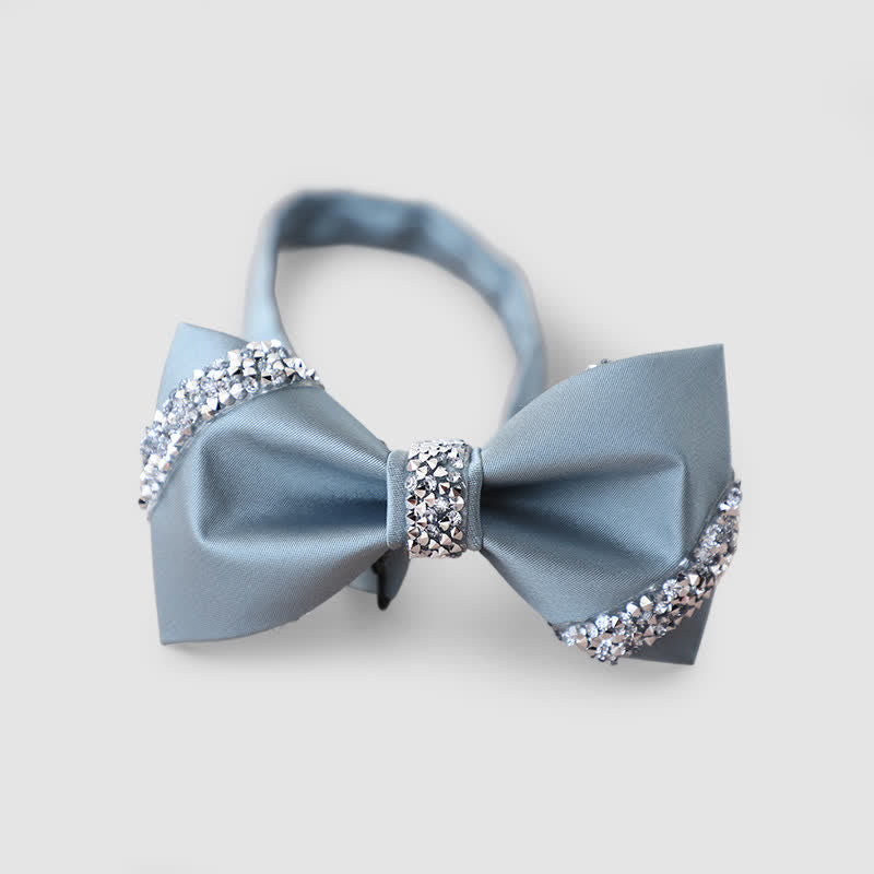 Nœud papillon classique orné de strass pour homme