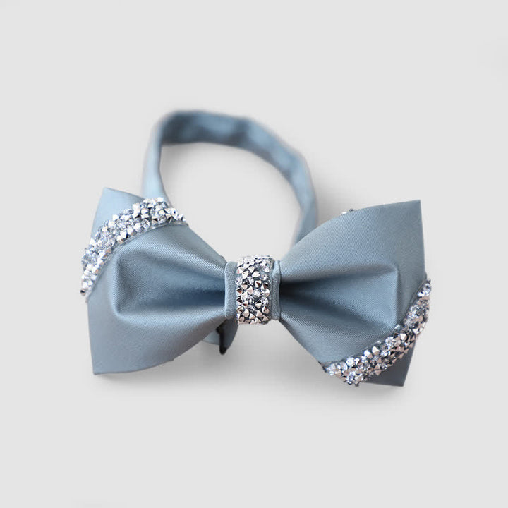 Nœud papillon classique orné de strass pour homme