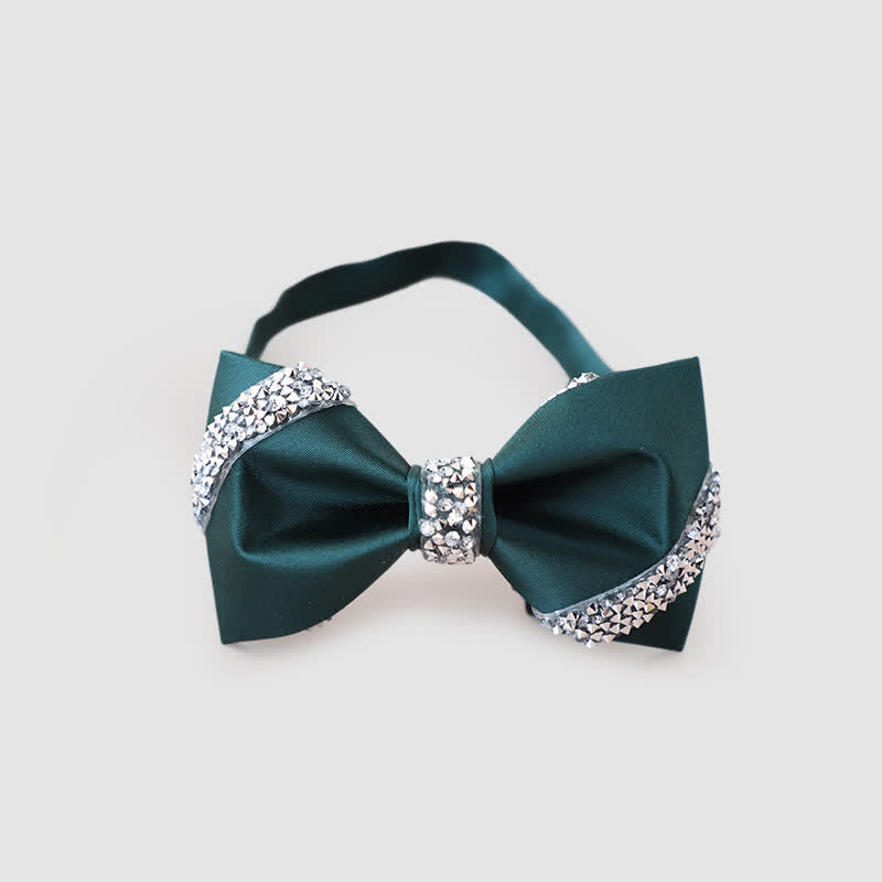 Nœud papillon classique orné de strass pour homme