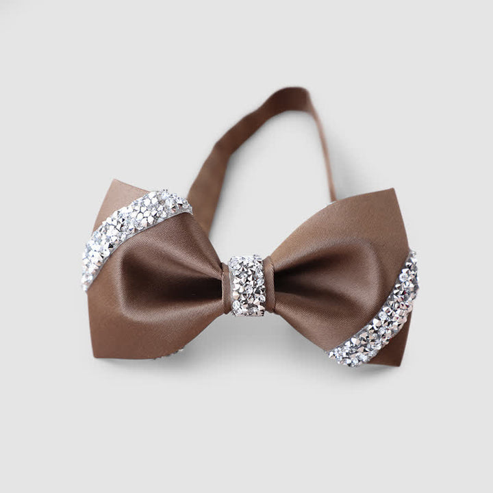 Nœud papillon classique orné de strass pour homme