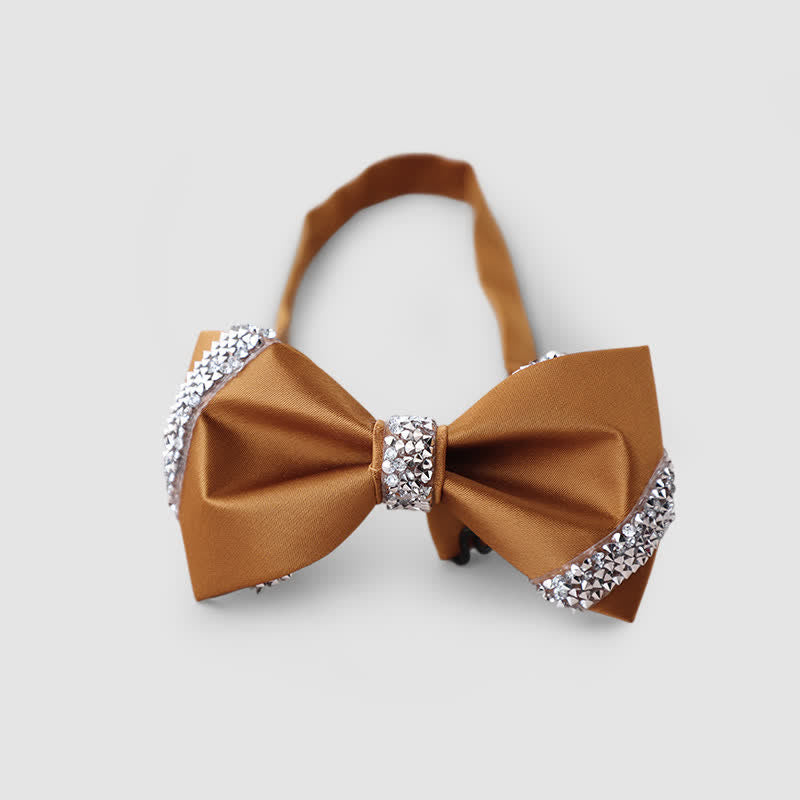 Nœud papillon classique orné de strass pour homme