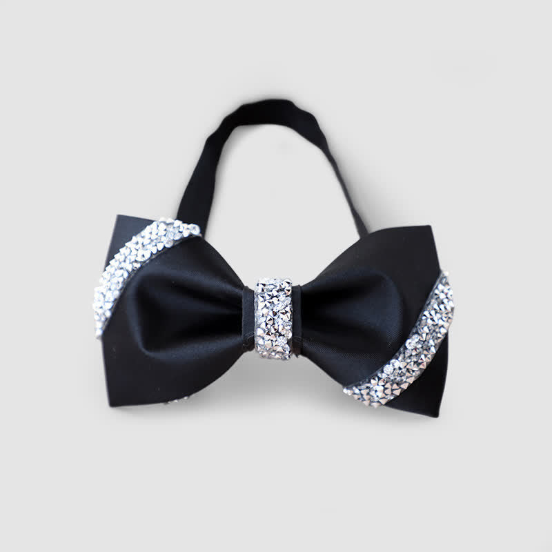 Nœud papillon classique orné de strass pour homme