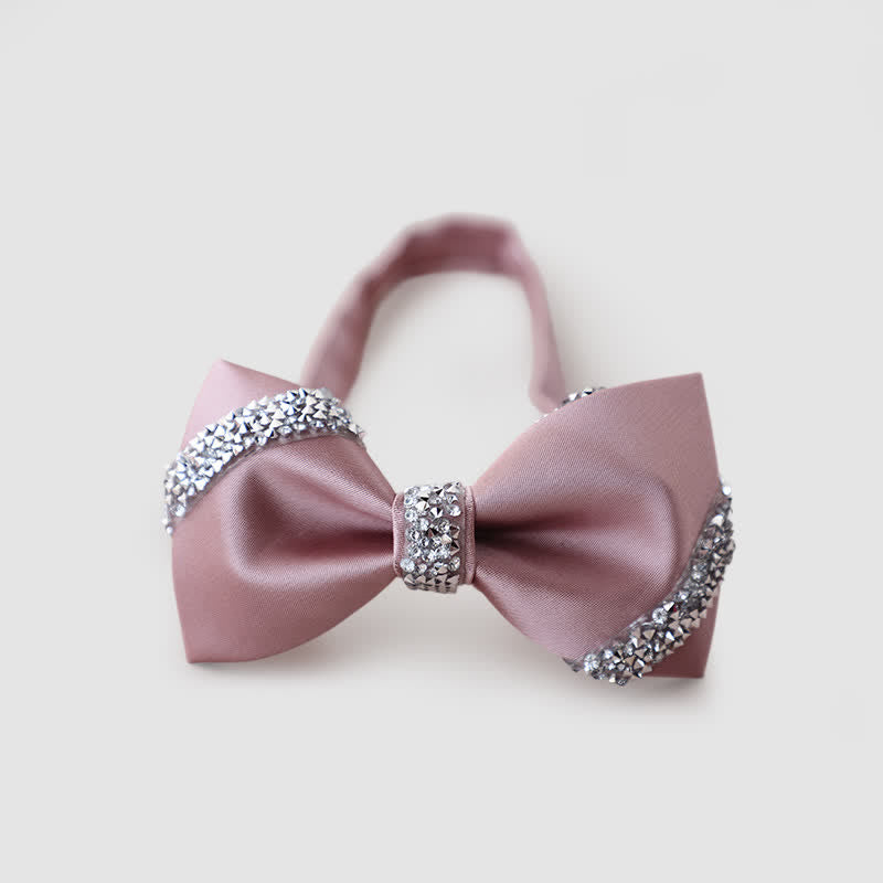 Nœud papillon classique orné de strass pour homme
