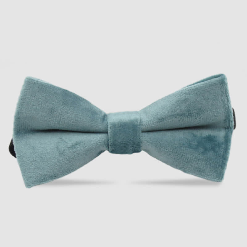 Nœud papillon formel en velours de couleur unie pour homme