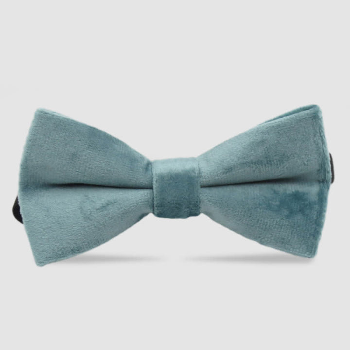 Nœud papillon formel en velours de couleur unie pour homme