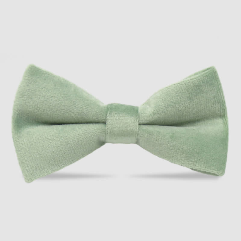 Nœud papillon formel en velours de couleur unie pour homme