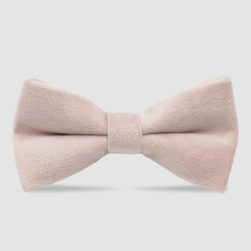 Nœud papillon formel en velours de couleur unie pour homme
