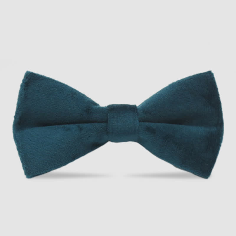 Nœud papillon formel en velours de couleur unie pour homme