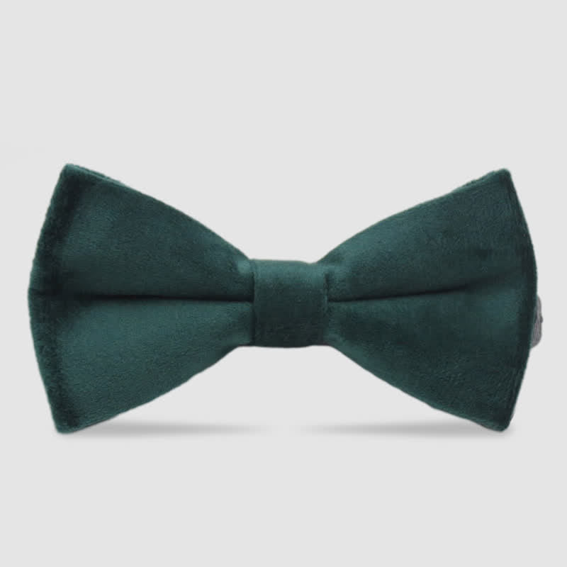 Nœud papillon formel en velours de couleur unie pour homme