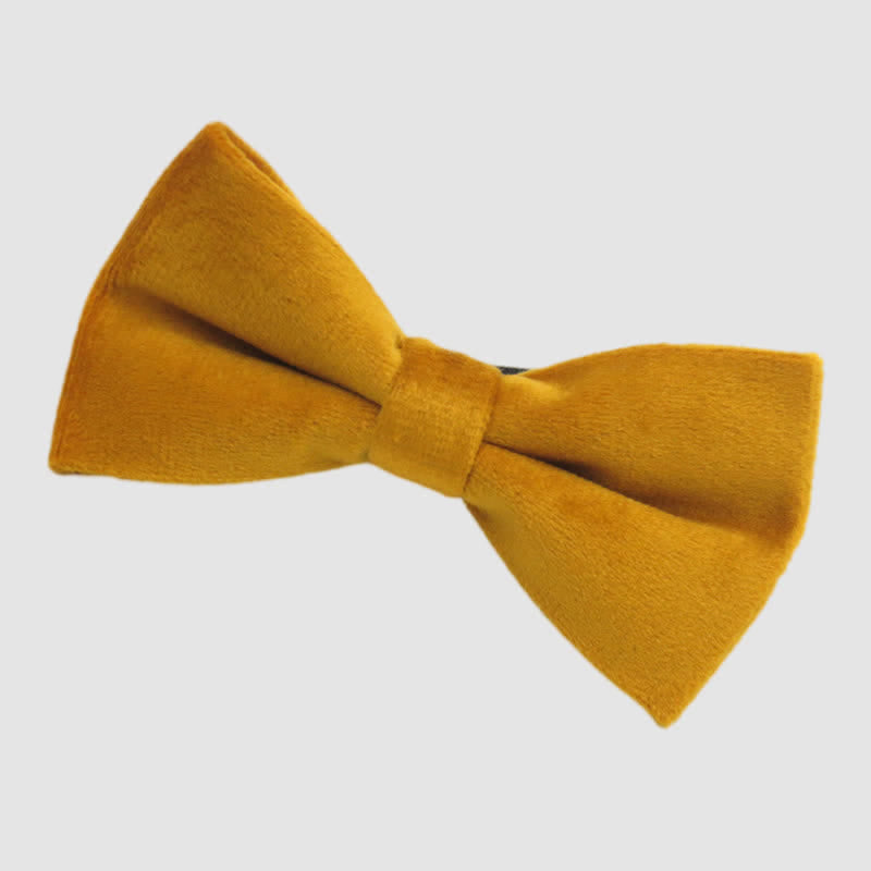 Nœud papillon formel en velours de couleur unie pour homme