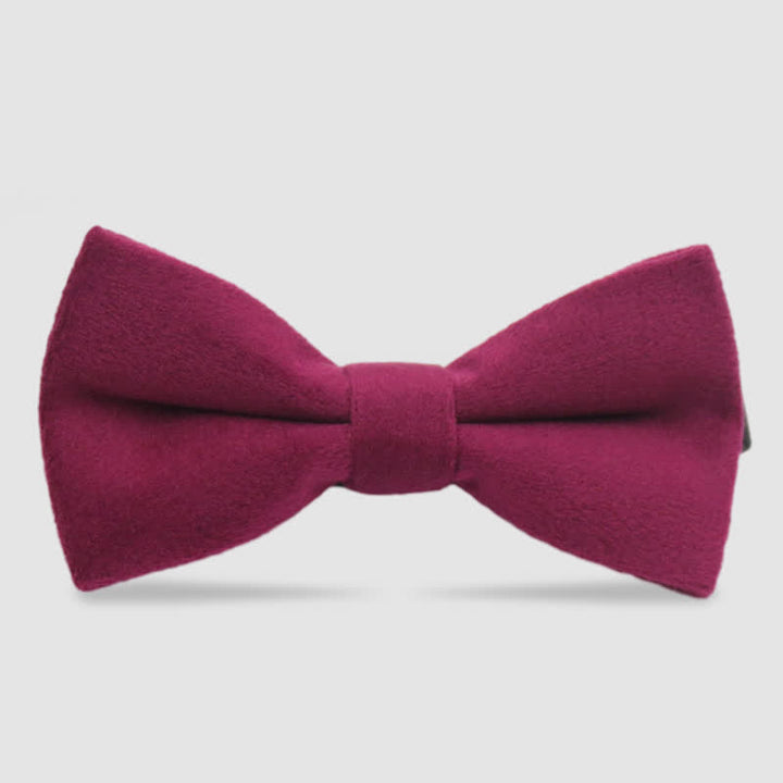 Nœud papillon formel en velours de couleur unie pour homme