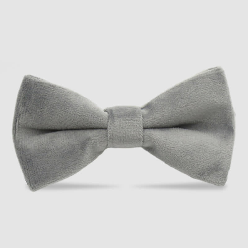 Nœud papillon formel en velours de couleur unie pour homme