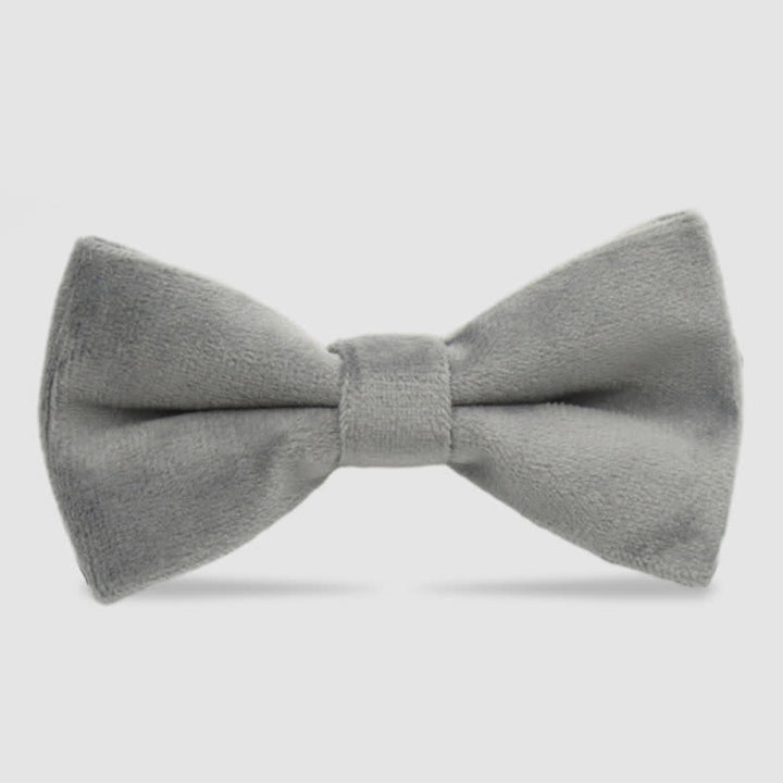 Nœud papillon formel en velours de couleur unie pour homme