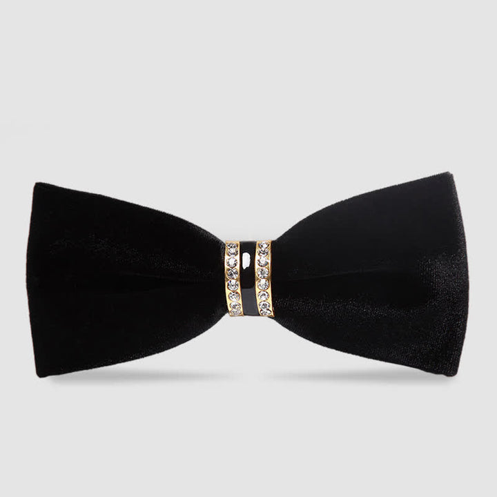 Nœud papillon uni en velours cristal de luxe pour homme