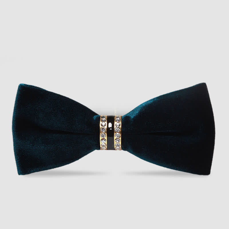 Nœud papillon uni en velours cristal de luxe pour homme