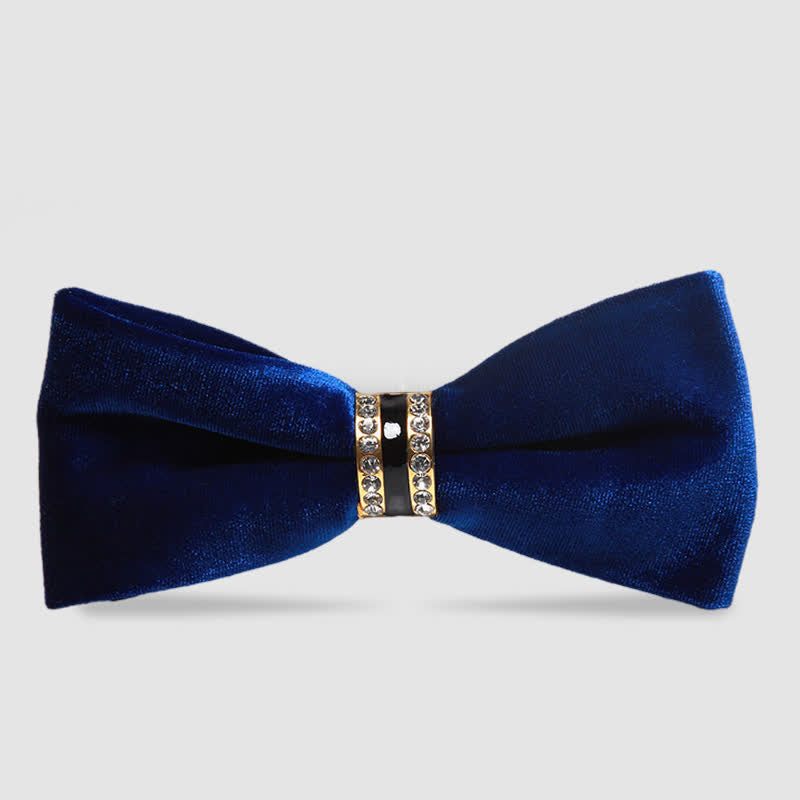 Nœud papillon uni en velours cristal de luxe pour homme