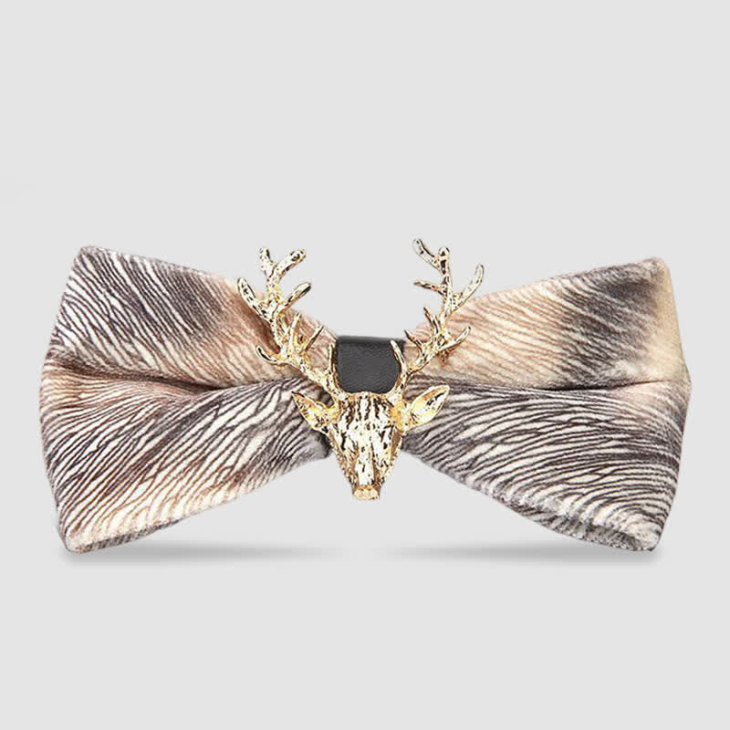Nœud papillon en velours pour homme avec tête de renne