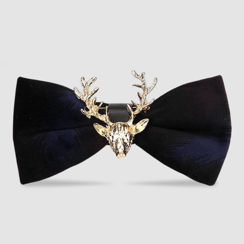 Nœud papillon en velours pour homme avec tête de renne