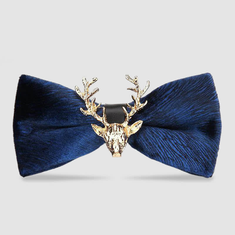 Nœud papillon en velours pour homme avec tête de renne