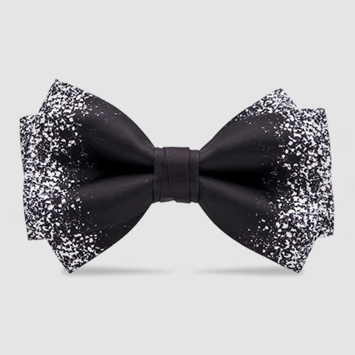 Nœud papillon pour homme, ciel nocturne resplendissant, noir et blanc