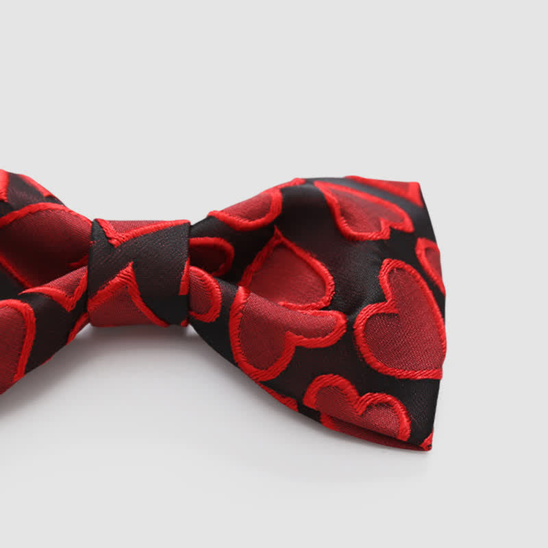 Nœud papillon brodé en forme de cœur pour homme