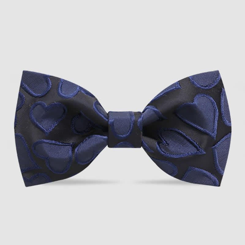 Nœud papillon brodé en forme de cœur pour homme