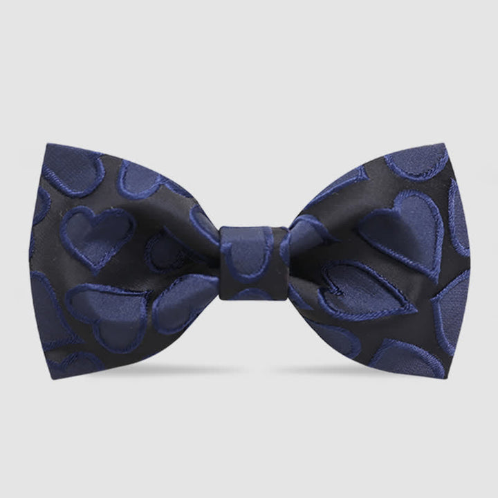 Nœud papillon brodé en forme de cœur pour homme