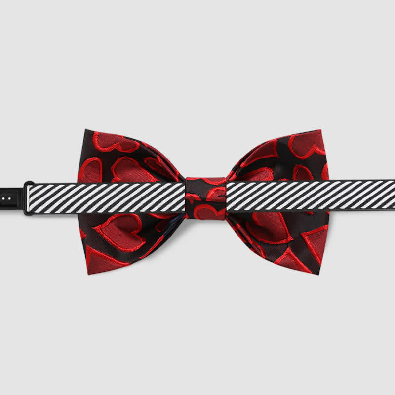 Nœud papillon brodé en forme de cœur pour homme