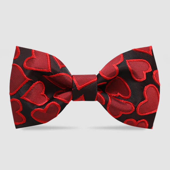 Nœud papillon brodé en forme de cœur pour homme