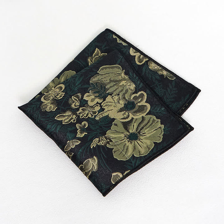 Cravate à fleurs vertes pour homme avec forêt de pins 