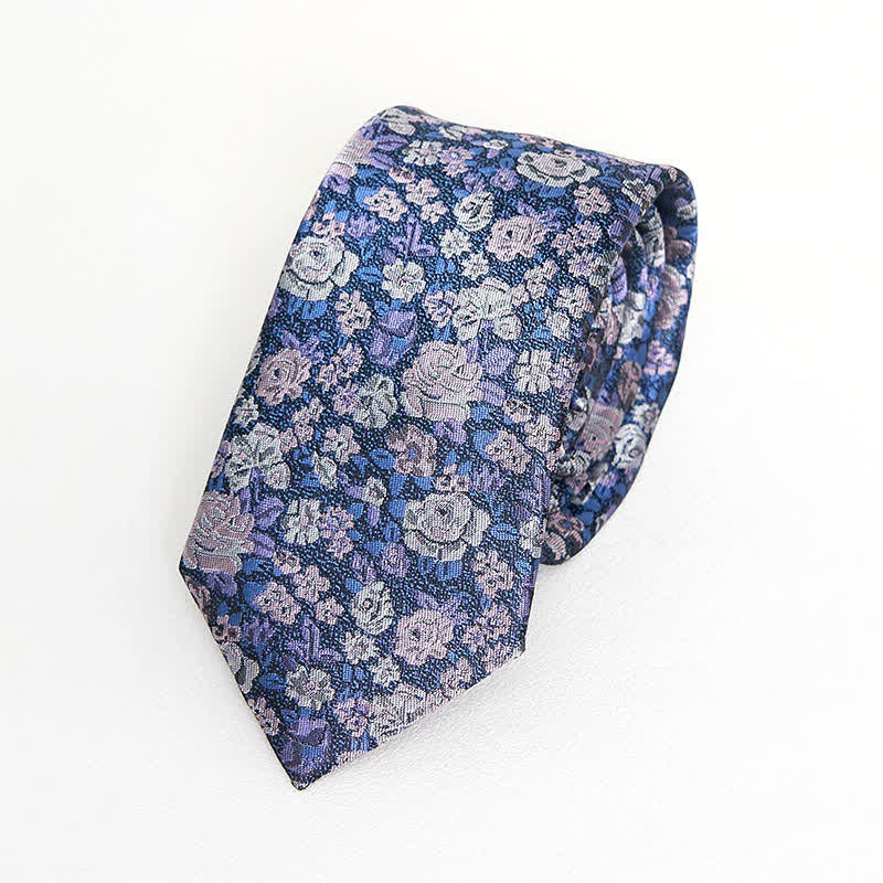 Cravate fantaisie florale SteelBlue pour homme