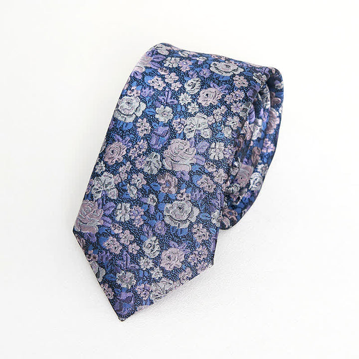 Cravate fantaisie florale SteelBlue pour homme