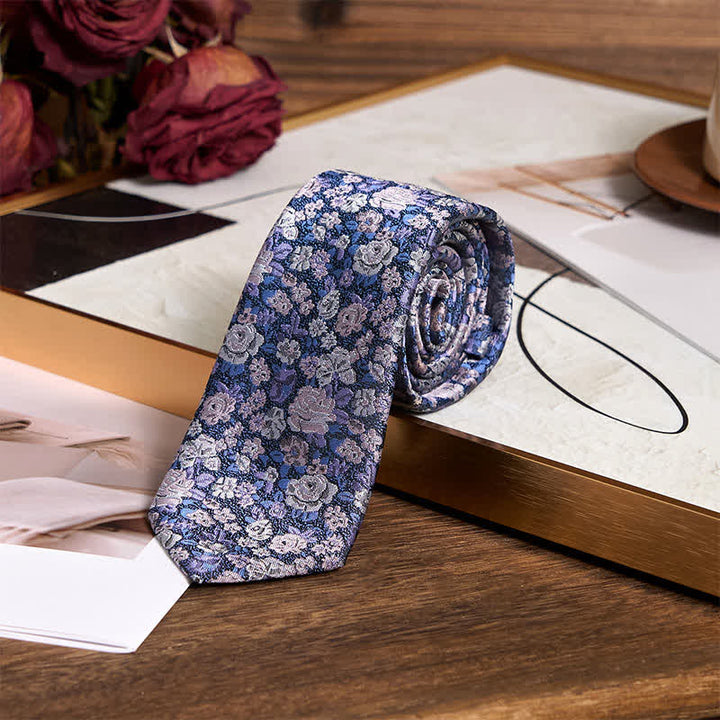 Cravate fantaisie florale SteelBlue pour homme