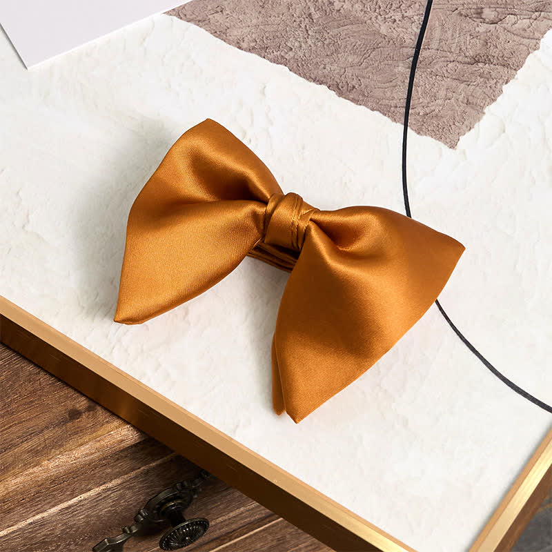 Pochette de costume pour homme, style britannique, couleur unie, surdimensionnée, avec nœud papillon pointu
