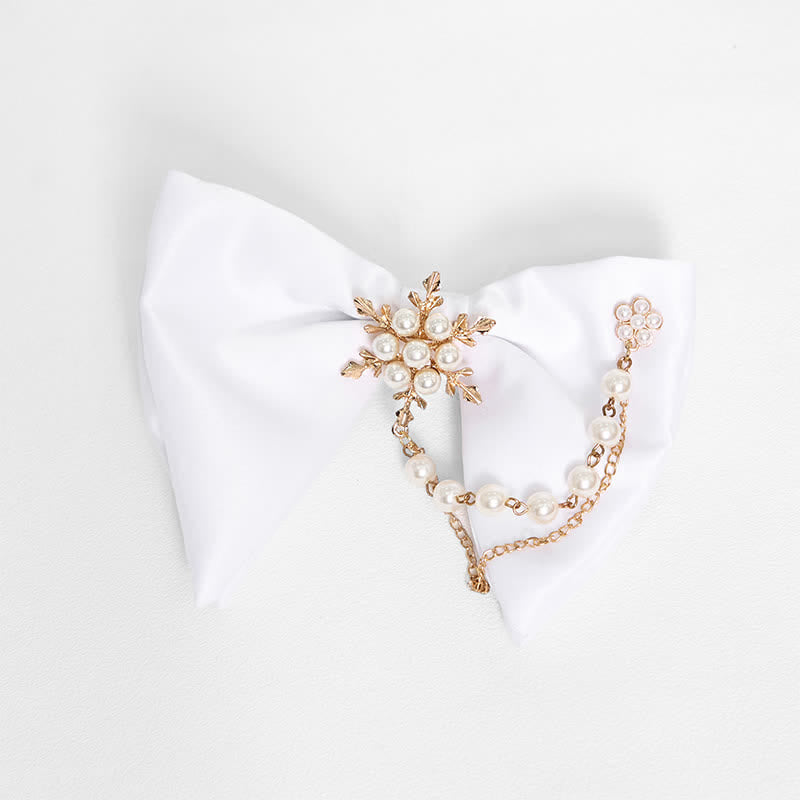 Nœud papillon surdimensionné noir et blanc pour homme - Flocon de neige - Blanc - image 5