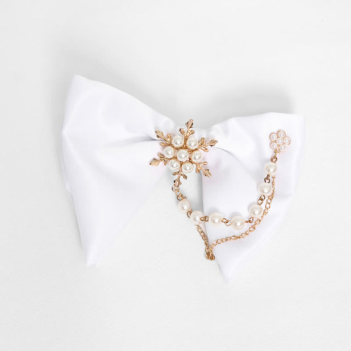 Nœud papillon surdimensionné noir et blanc pour homme - Flocon de neige - Blanc - image 5