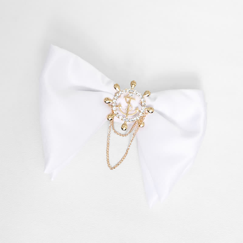 Nœud papillon surdimensionné noir et blanc pour homme - Barre - Blanc - image 2