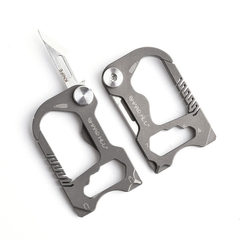 Mini couteau pliant multifonctionnel 6 en 1 avec porte-clés