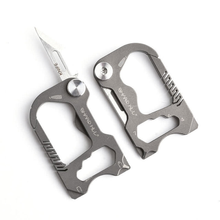 Mini couteau pliant multifonctionnel 6 en 1 avec porte-clés