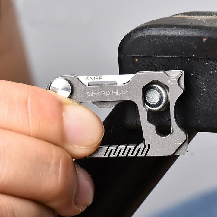 Mini couteau pliant multifonctionnel 6 en 1 avec porte-clés